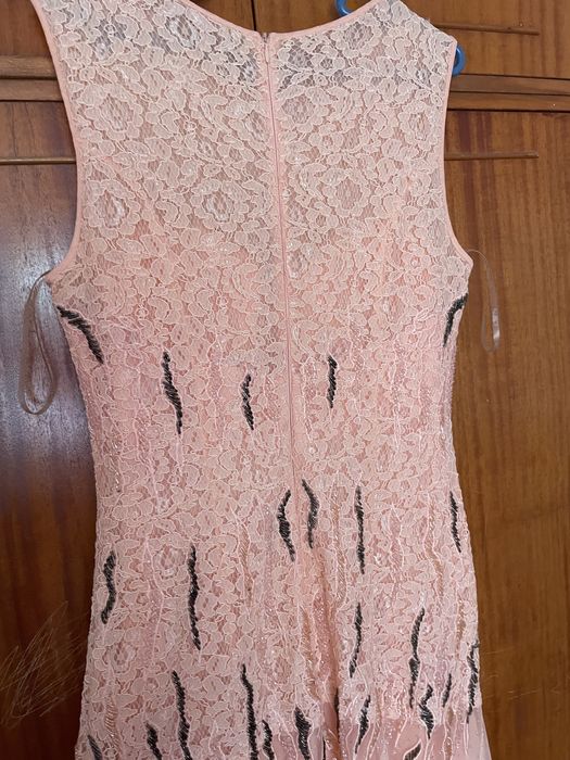 Rochie lunga eleganta roz pudrat