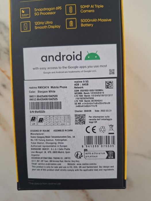 Realme 9 5G мобилен телефон