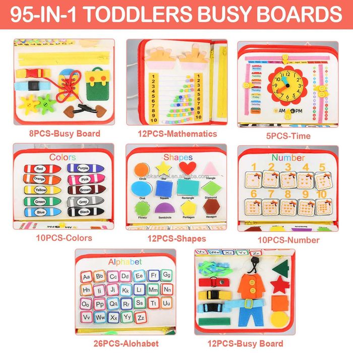 Бизиборд образователна книжка Монтесори активна дъска за игра подарък