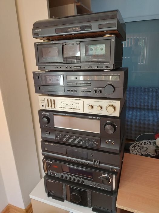 Amplificatoare, cd, deck și boxe podea
