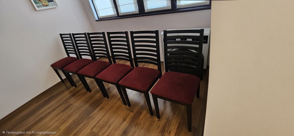 Разгъваема кухненска маса със 6 стола