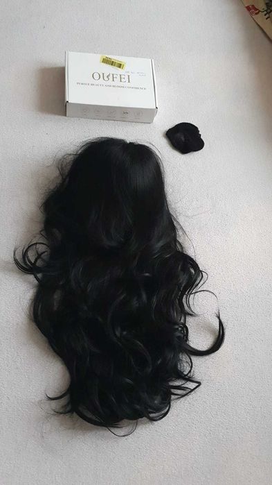 Par lungă ondulată, păr sintetic  ,pentru femei culoare negru 70 cm
