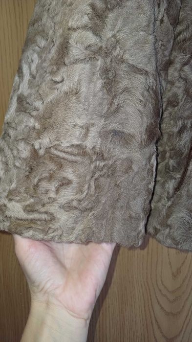 Кафяво палто  естествен косъм L