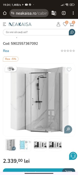 Vând cabină de duș nouă - Rea