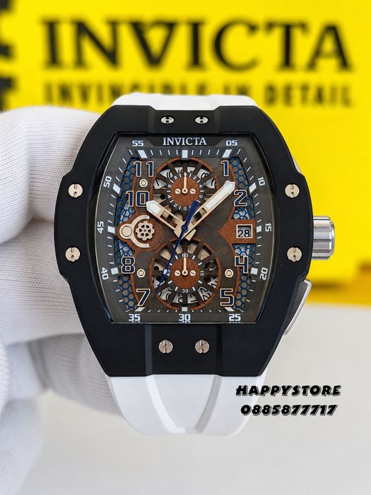 INVICTA Racing Strada Black/White 47 mm, Инвикта нов мъжки часовник