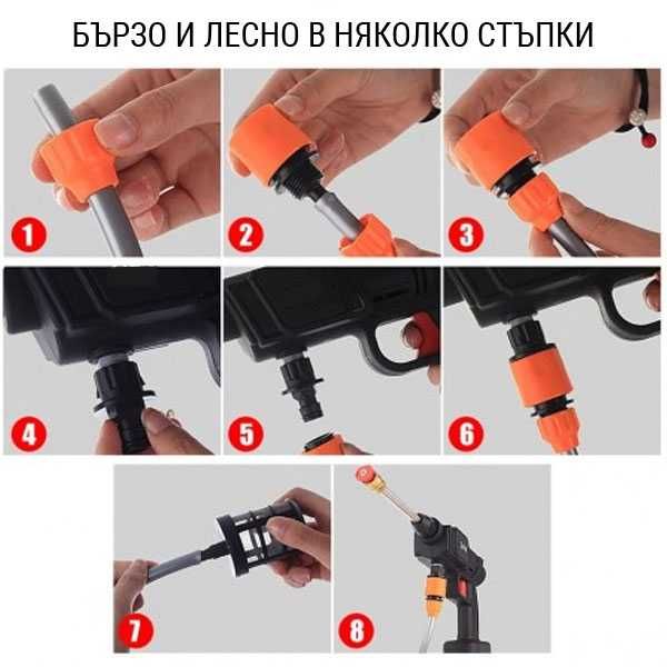 Акумулаторна водоструйка с две батерии  черна
