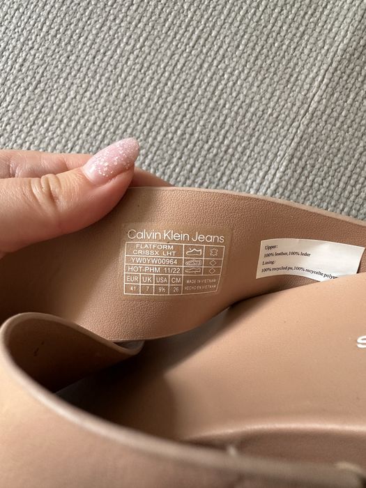 Calvin Klein Jeans  Papuci flatform de piele