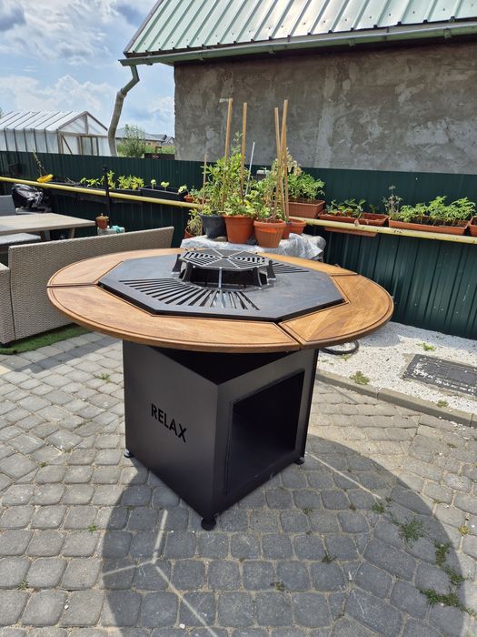 Gratar rotund cu plită