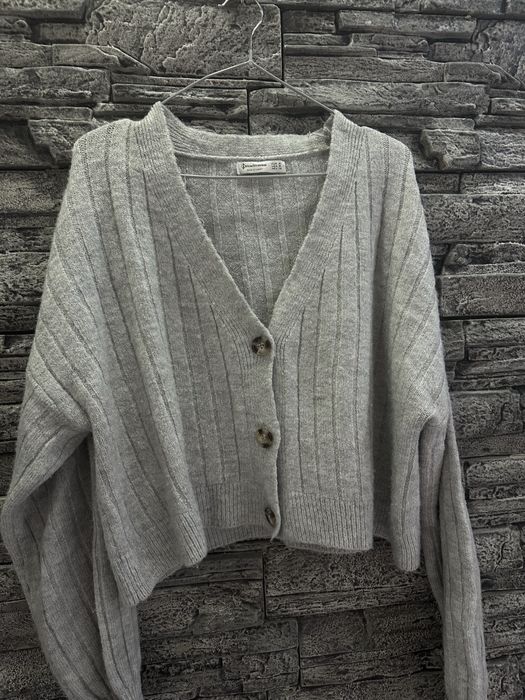 Сива дамска плетена жилетка Stradivarius - Размер M