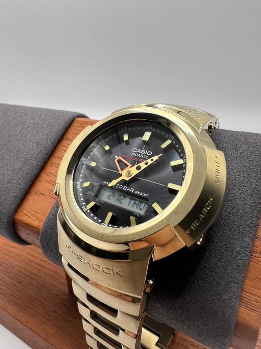 Casio G-Shock Solar RC AWM-500 Full Metal / Златно покритие