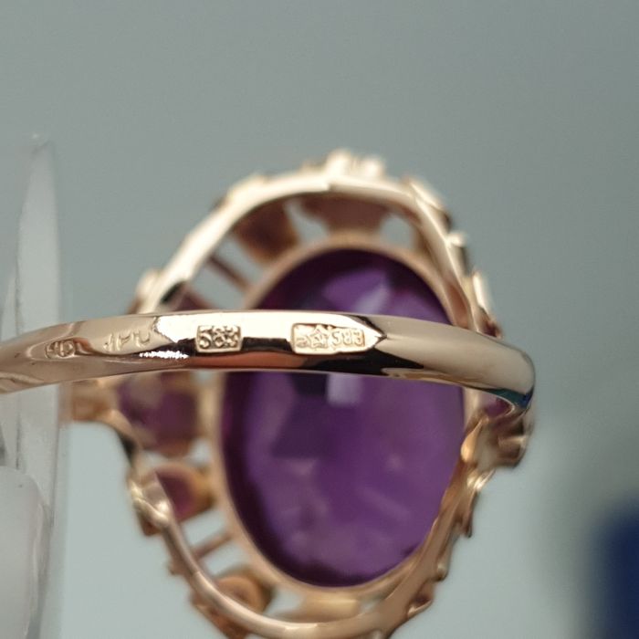 Ссср Рига завод Кольцо с Корунд Александритом 583пробы 18.5размер 7.53