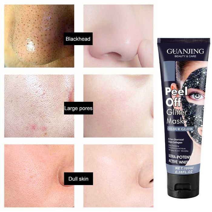 Маска с активен въглен и колаген Peel Off Glitter