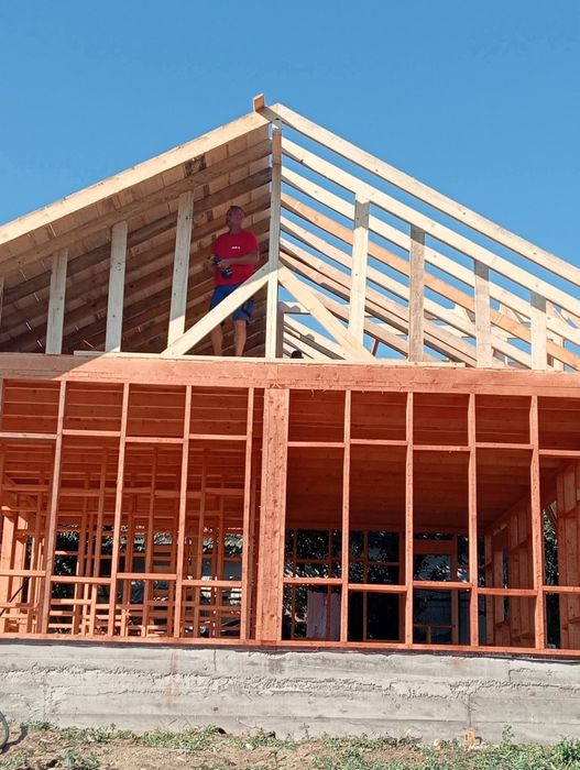 Vand casa modulara  cabana tip A frame din lemn uscat și tratat