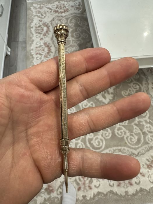 Старинен механичен молив – декоративен, златист, антика!