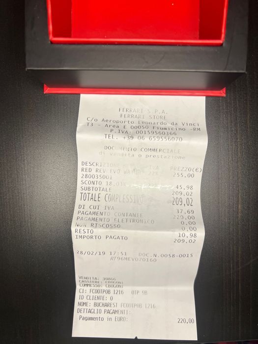 Ceas Scuderia Ferrari Red Rev Evo, original, cu cutie și bon
