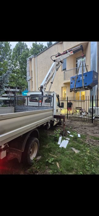 Transport marfă fier 12 m camion cu macara