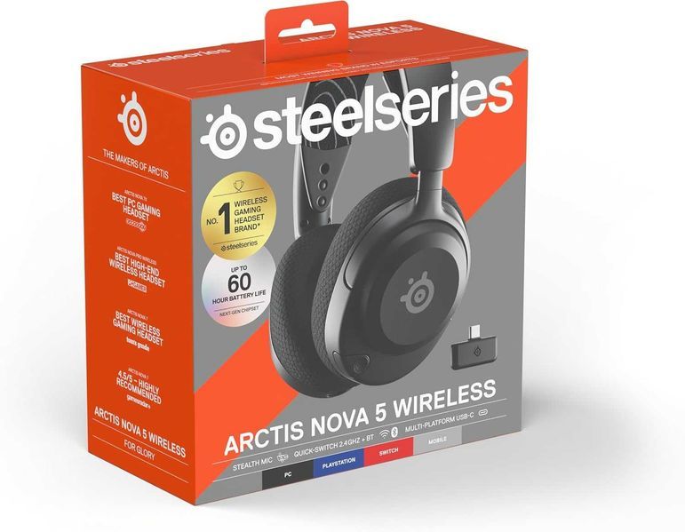 Нови Безжични Геймърски Слушалки SteelSeries Arctis Nova 5 Black, 61670, с Микрофон, 2 години Гаранция