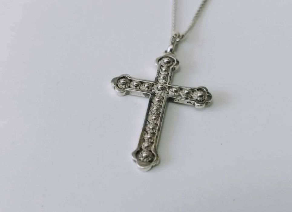 Vechi lant/colier cu pandantiv cruciulita Argint 835 Germania