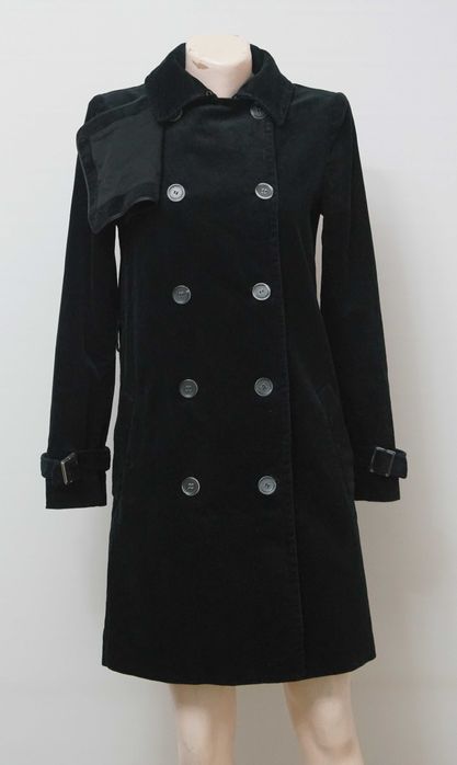 Trench Joseph catifea neagra doua randuri nasturi marimea 36