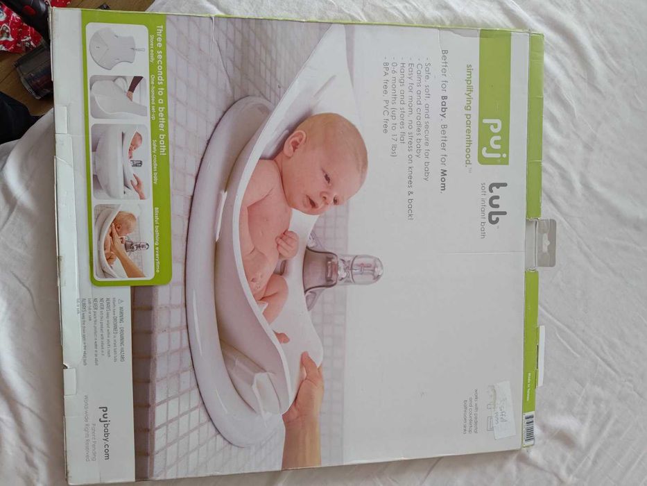 Сгъваема бебешка вана за мивка Puj Tub – като нова, с кутия