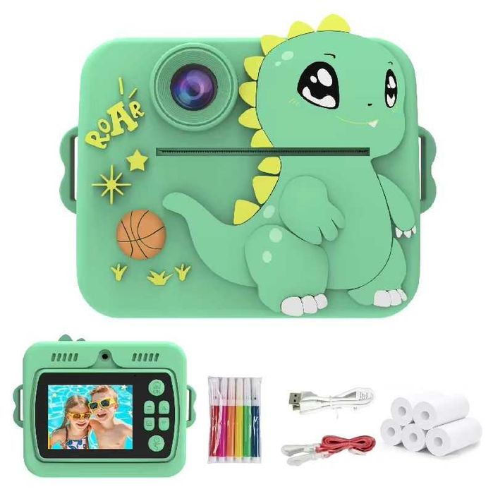 Детска камера фотоапарат с дисплей моментни снимки термопринтер 9 вида