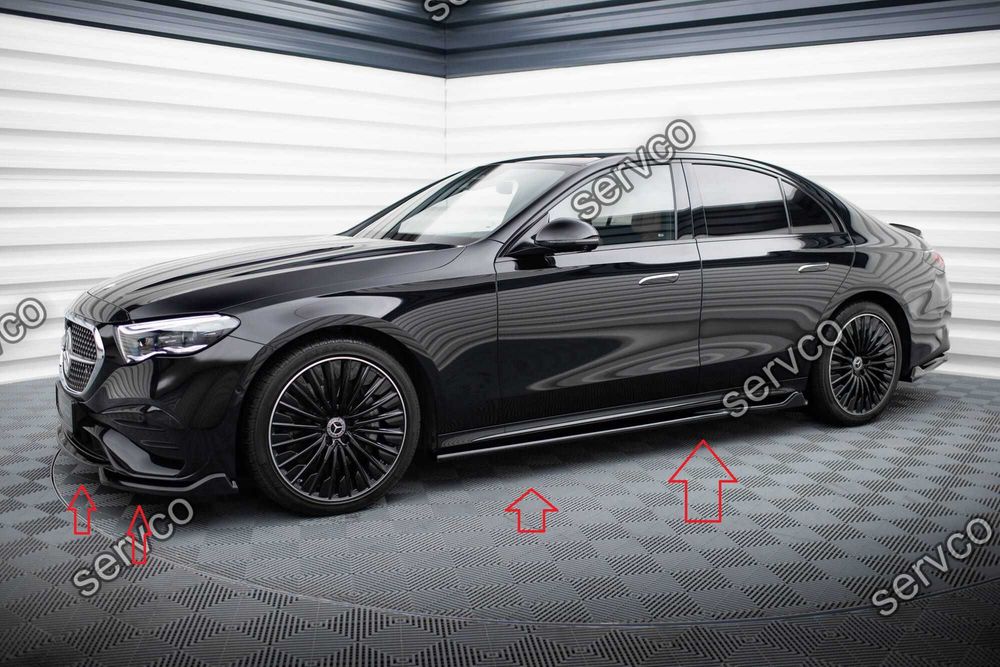 Pachet Set Splitter Exterior Lip Prelungiri Body kit tuning Mercedes E Class W214 AMG-Line 2023- v3 - Maxton Design