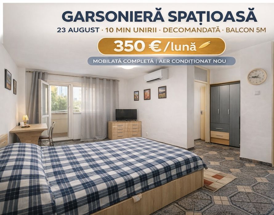 Închiriez garsoniera la 15 min/5km de centru Piața Unirii LIBERA !
