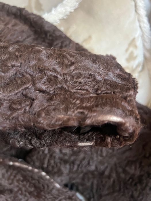 Естествен астраган дамско палто цвят кафе