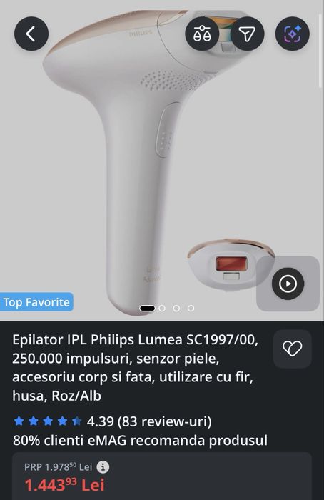 Epilator Philips Lumea Advanced SC1997/00