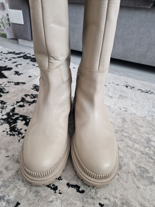 Cizme de piele pana la genunchi H&M