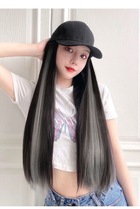 Парик-кепка с белыми прядями