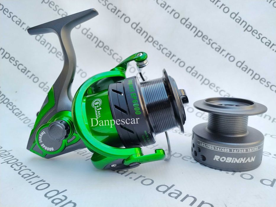 SET 2 Mulinete Feeder Robinhan IMPACT SP6000 tambur long cast 10rulmen