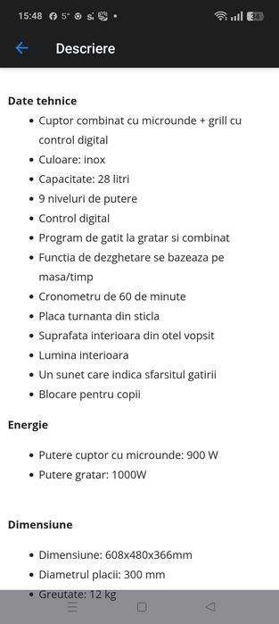 Cuptor cu microunde Orion OM-2818DG ,23 L,900W