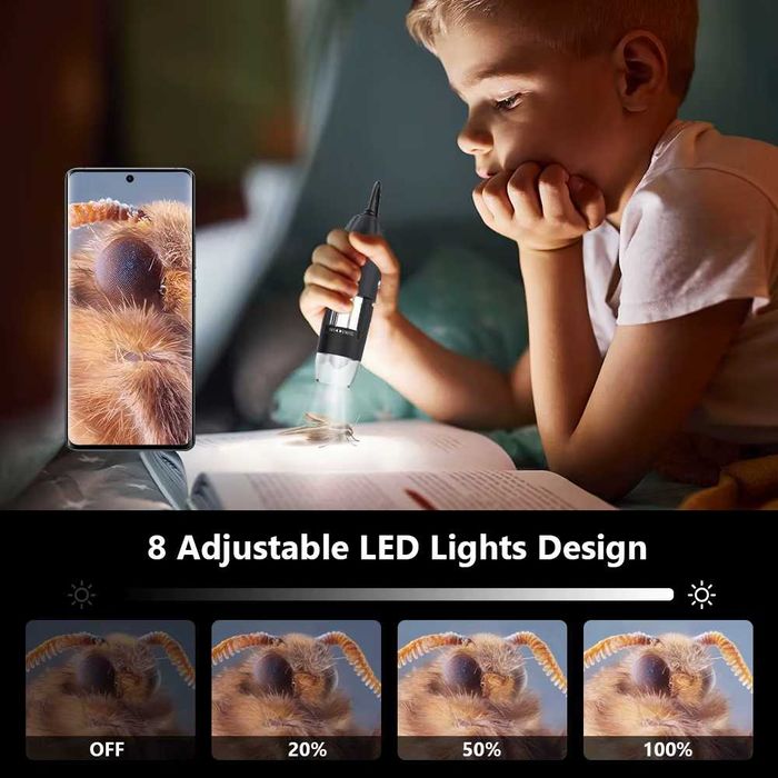 Портативный электронный микроскоп с подставкой