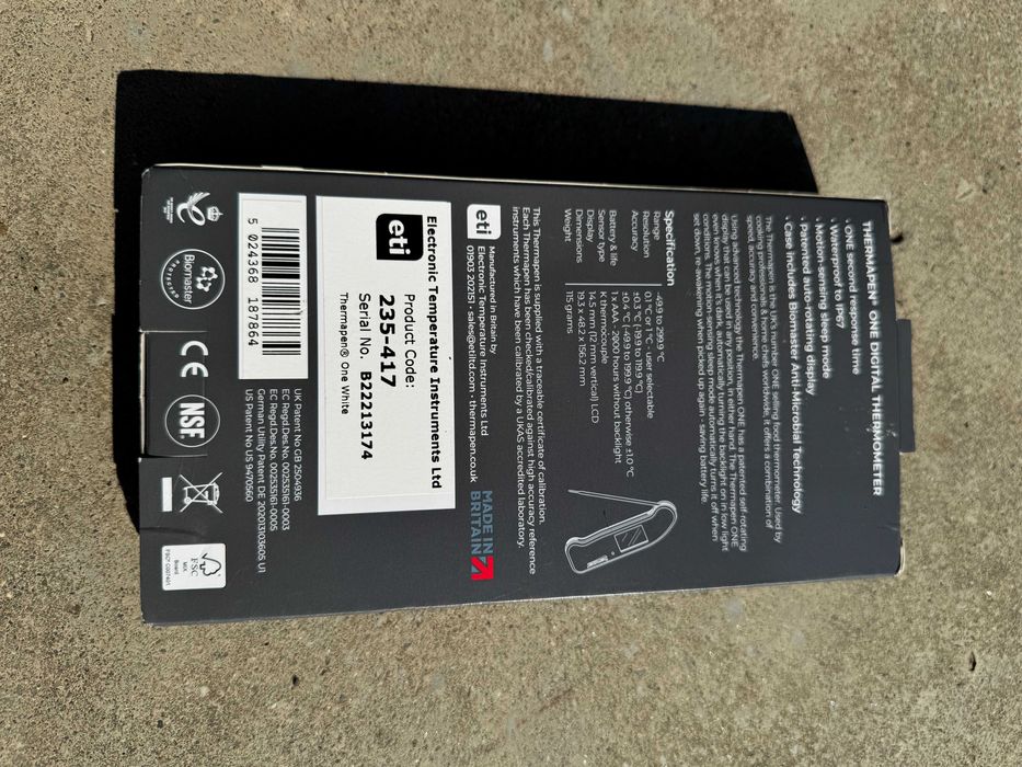 Termometru alimentar de bucătărie Thermapen One, cu citire instantă a temperaturii, calibrat perfect - NOU