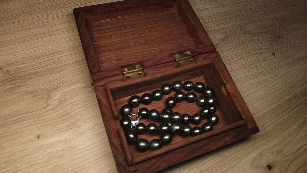 Tahitian черни перли 10-12 mm + 14K злато (585)