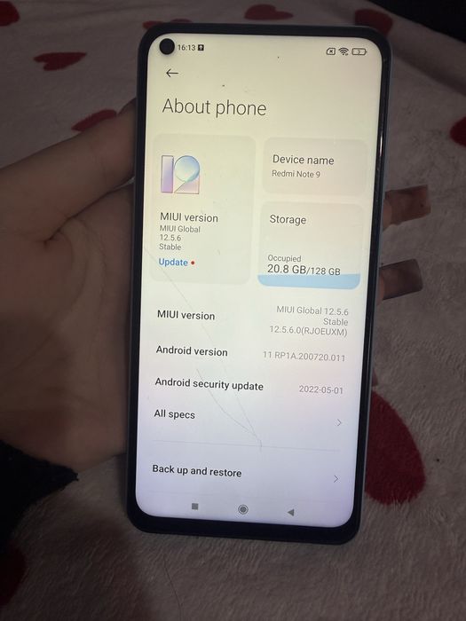 Vand Xiaomi redmi Note 9
