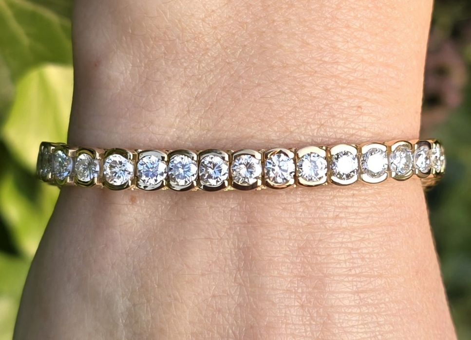 Brățară de aur galben cu diamante naturale 10,92ct,  25,49 grame aur