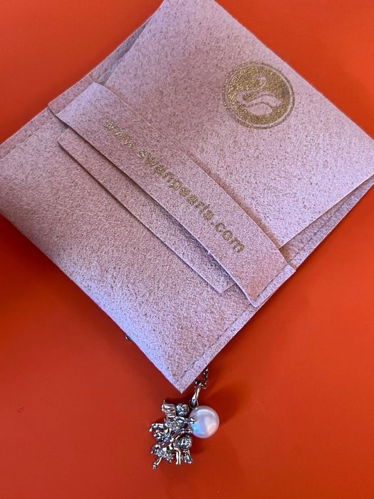 Сребърно колие зодия Близнаци (Swan Pearls)