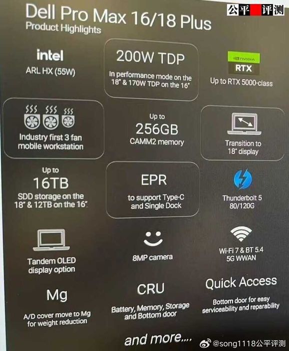 Dell Precision Pro Max 18 Plus Ultra 9 128GB Ram RTX Pro 5000 24GB 2TB