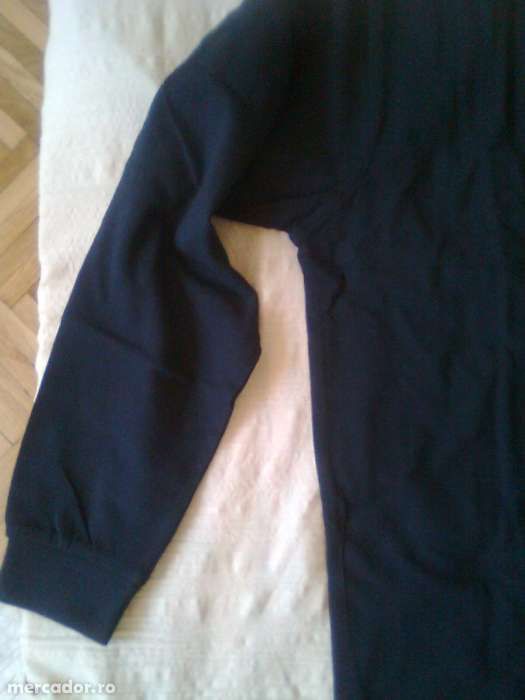 Tricou T-shirt mineca lunga, model Polo, bleumarin inchis, nou!