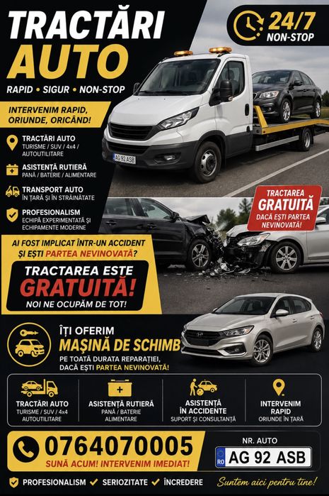 Tractari auto non stop A1 Catanele Ciresu  Cateasca