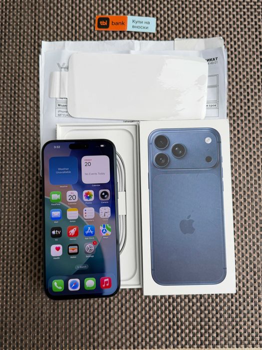 НОВ! 36М ГАР! 512gb! iphone 17Pro max Лизинг от 51€/мес deep blue син