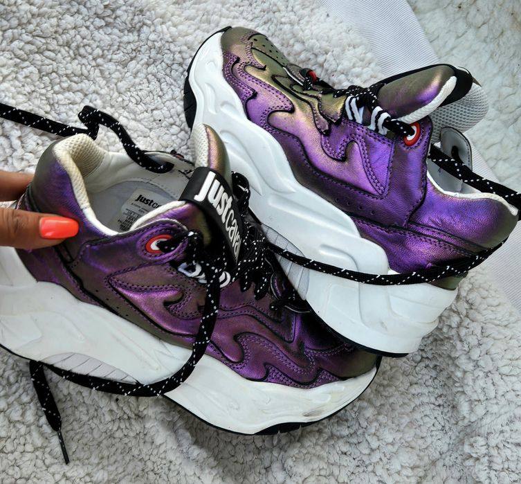 Just Cavalli  оригинални дамски сникърси естествена кожахамелеон 37/38