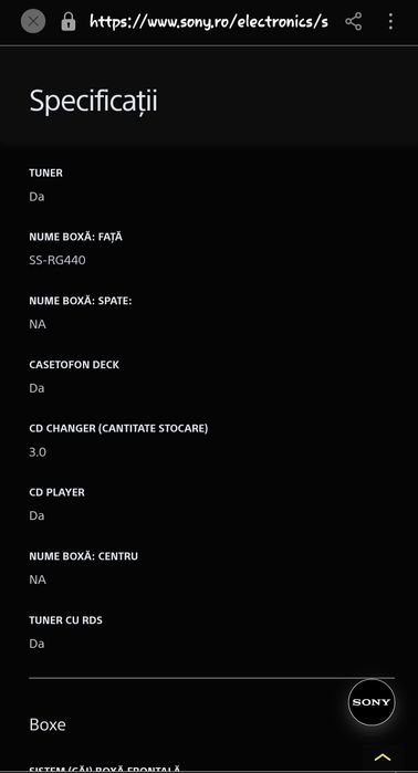 Sistem audio Sony MHC-RG440S