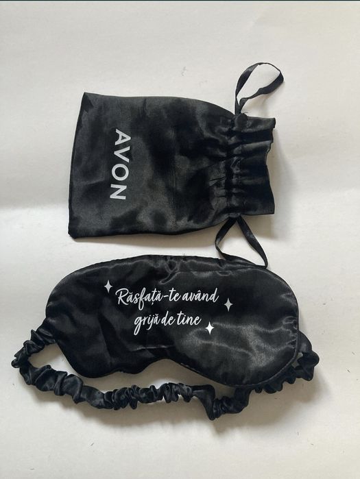 Masca de somn cu saculet, fina din satin, eleganta