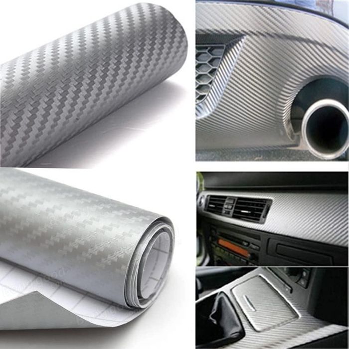 3d карбоново фолио gray carbon , сив, ширина 152см х 1метър ...