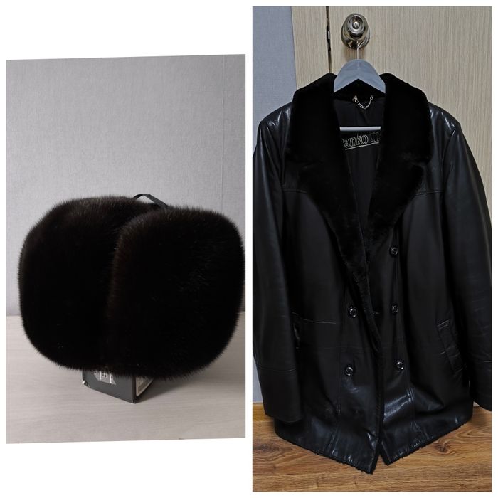 Продам дубленку с шапкой