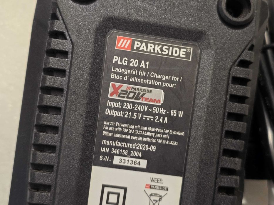Incarcator original Parkside seria X20V Team, PLG 20 A1 21.5V 2,4A 65W