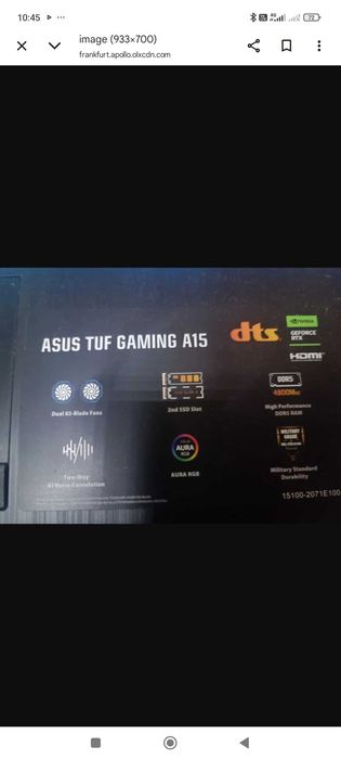 Laptop ASUS Gaming 15.6'' TUF FHD 144Hz 16 GB RAM DDR5